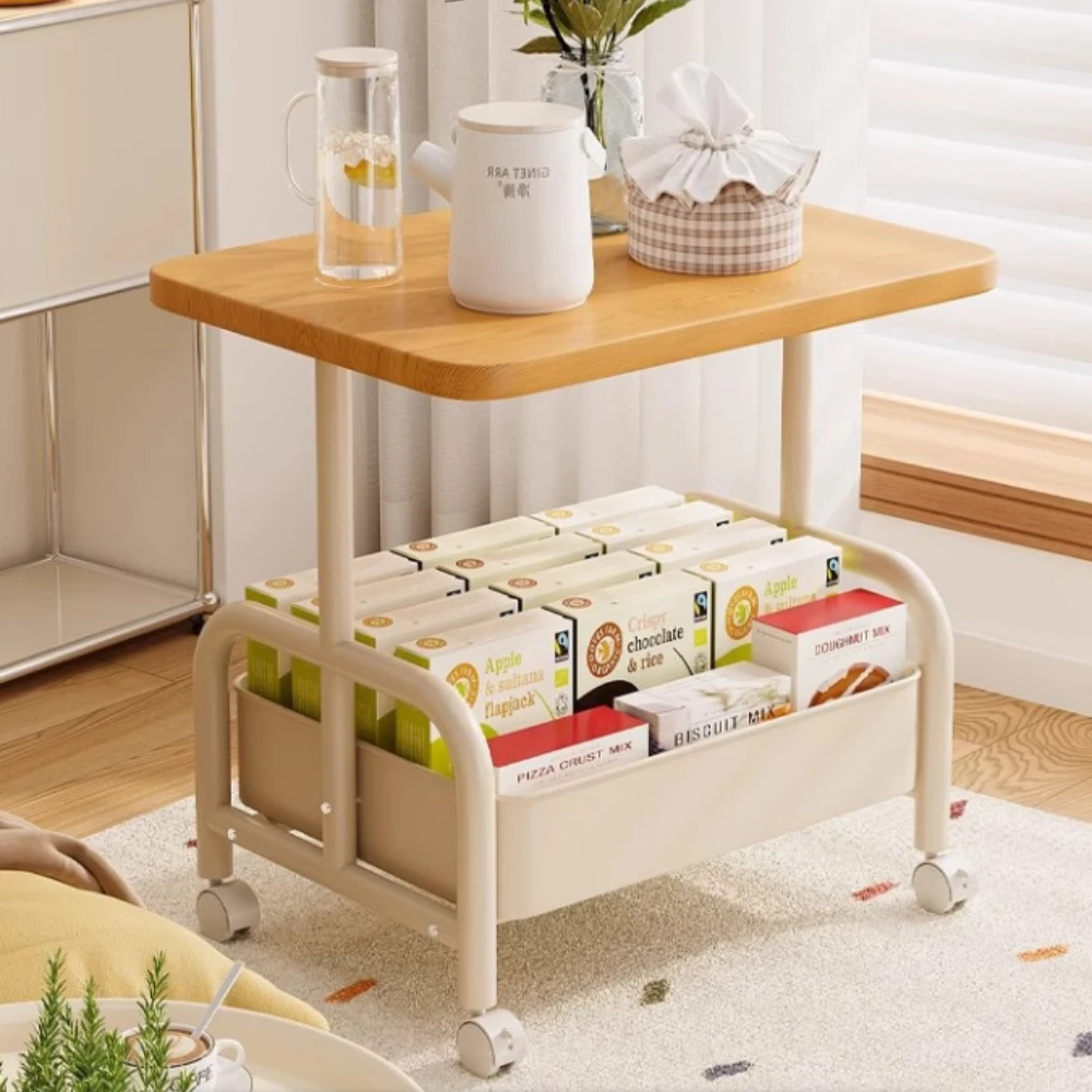 

Мобильный журнальный столик-трансформер для ноутбука с двумя ярусами, подставкой для дивана, съемной корзиной и прочной тумбочкой для гостиной или спальни