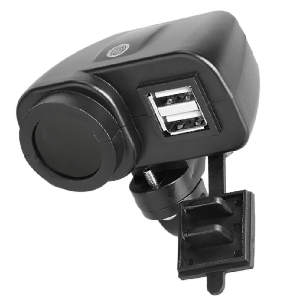

1pc Motorcycle Phone 12V 24V Dual Usb Ports Fast Charging Power Adapter Compact Lightweight Durable For Motorbike Time