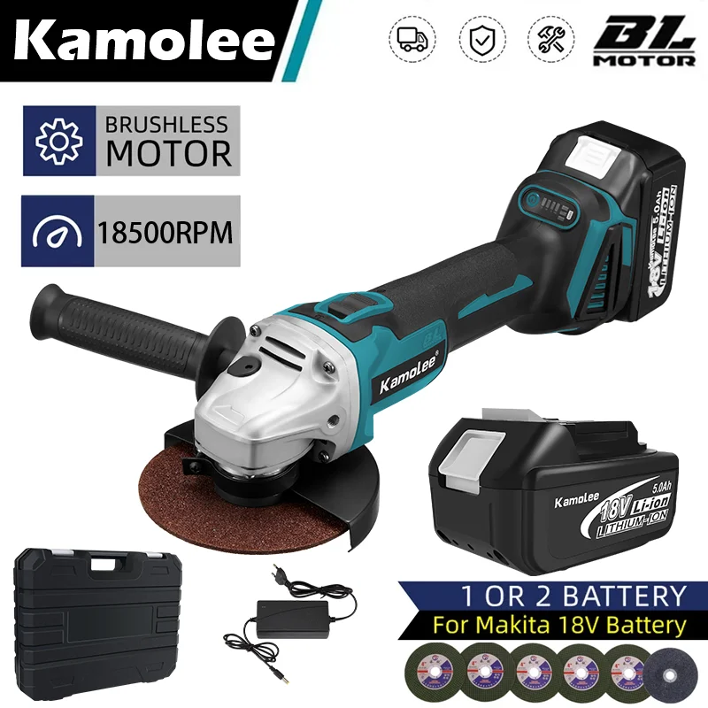 kamolee rebarbadora de angulo eletrica sem escova sem fio velocidades compativel com bateria makita 18v 18500rpm 100 mm 125 mm 5 01