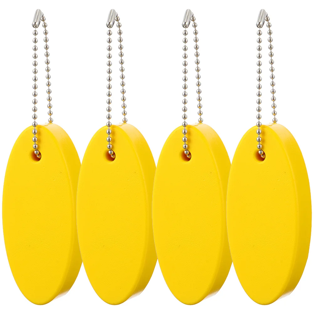 

4 Pcs Oval Keychain Floating for Boating Small Keychains Swimming Pool Portable