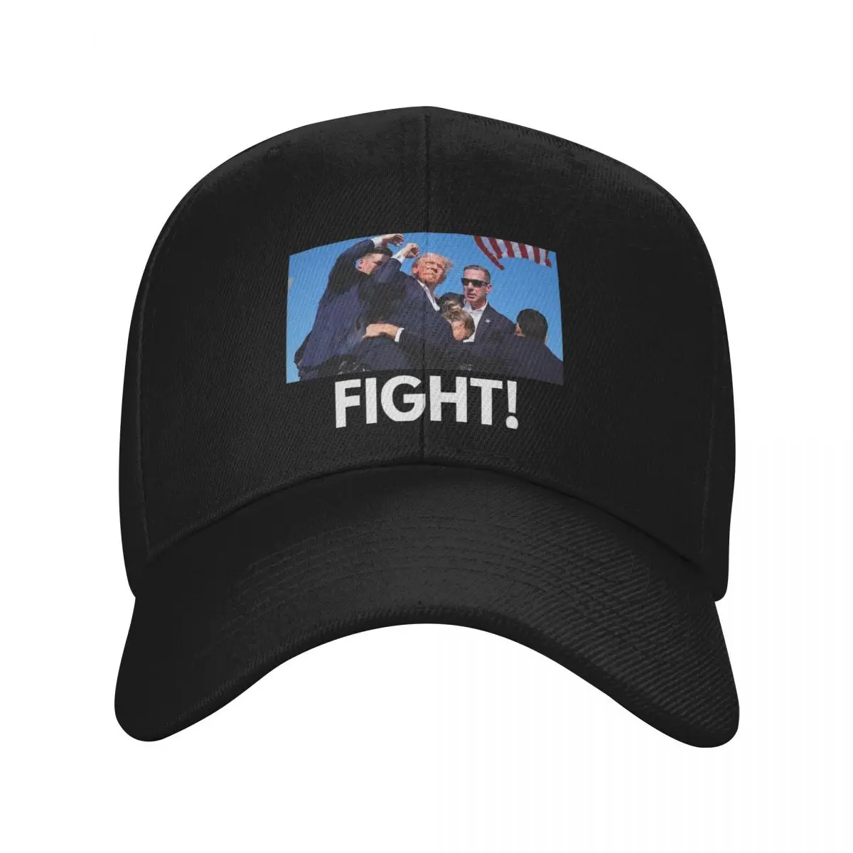 2024 President Donald Trump Fight Baseball Caps Leisure Wear For Unisex Shooting Trump Shot Sun Hat Adjustable Fit