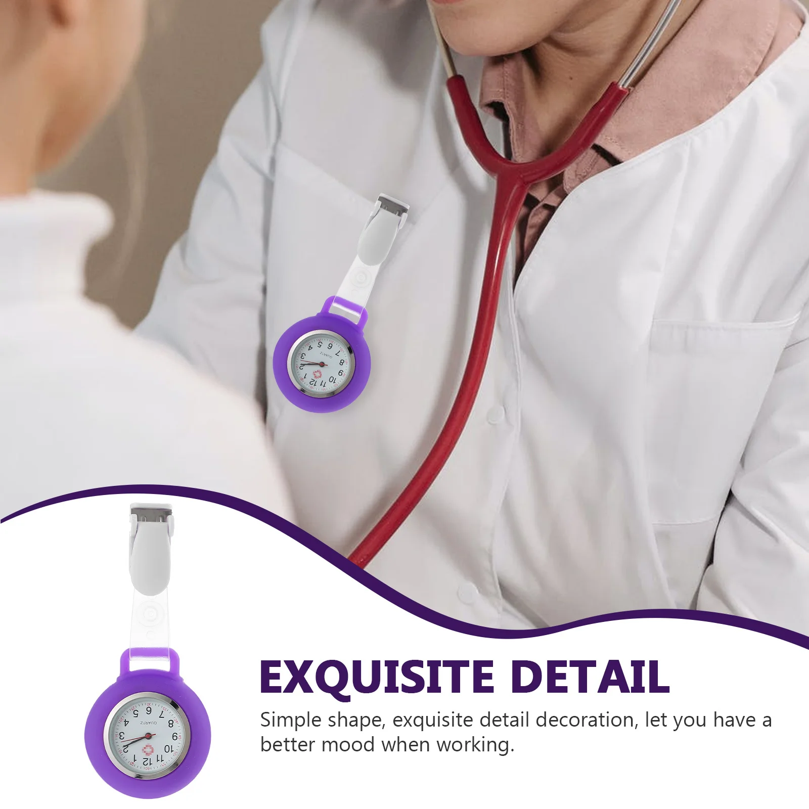 

Clip Watch Portable Pocket Watch For Convenient Nurse Clock Hospital Work Multi-Function Nurse Clock Doctor Supply