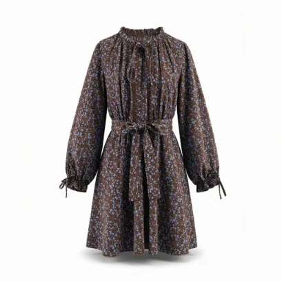

Withered European And American Style Fashionable Small Floral Temperament Patchwork Lace Dress Elegant Party Dresses