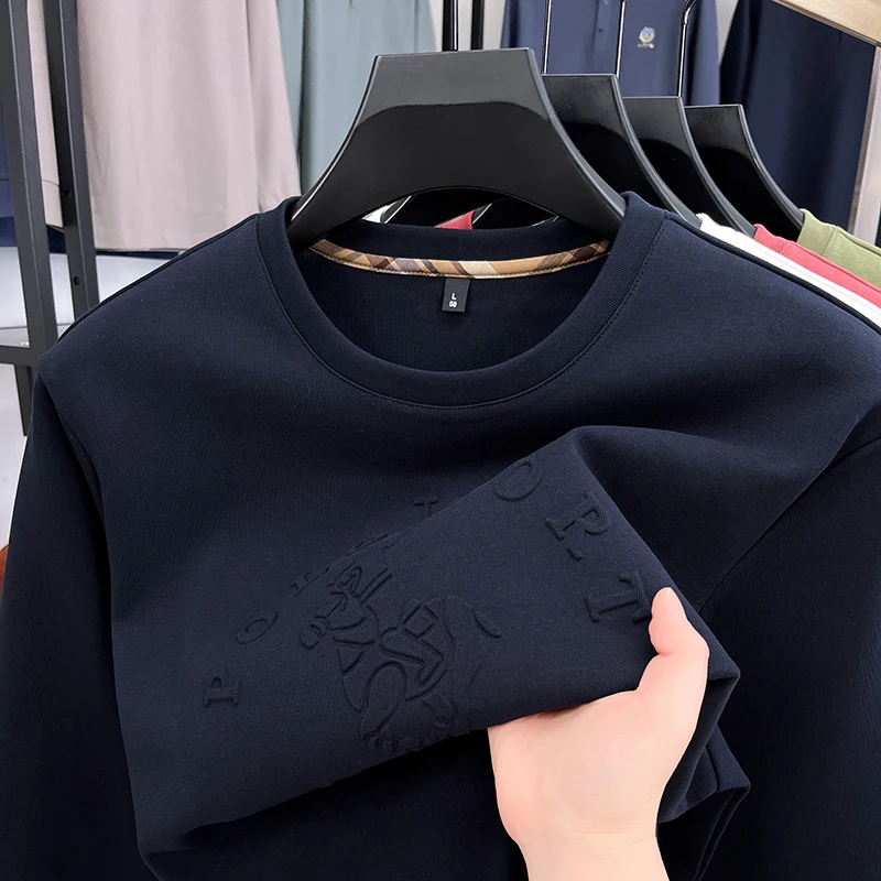 مصمم رجل طويل الأكمام هوديي ثلاثية الأبعاد نمط الكورية نمط الجولة الرقبة القمم البلوز رشاقته موضة عادية الخريف ملابس رجالية جديدة #6