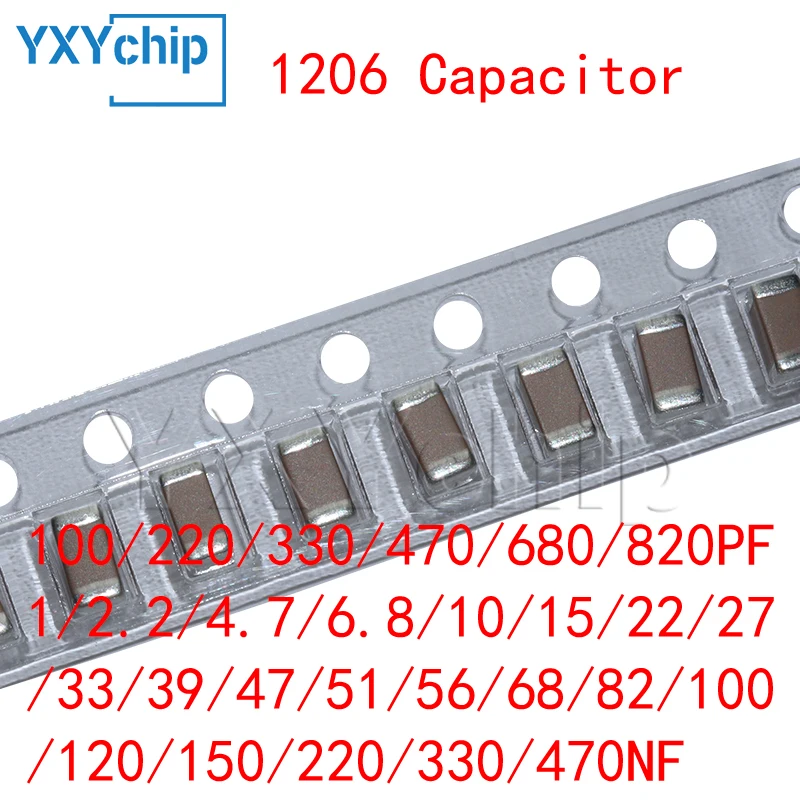 SMD Capacitor 100/220/330/470/680/820PF 1/2.2/4.7/6.8/10/15/22/27/33/39/47/51/56/68/82/100/120/150/220/330/470NF NPO C0G 5%