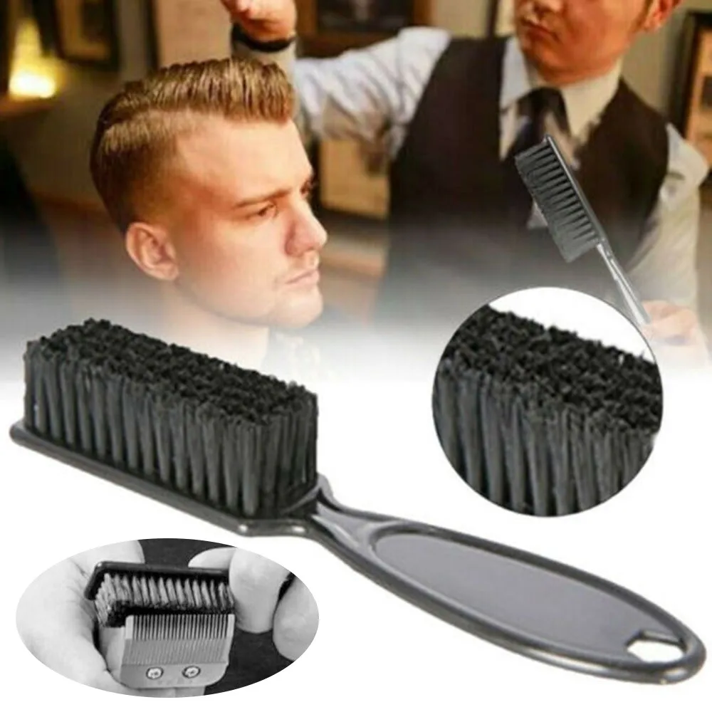 New Transparent Nail Art Brush Remove Dust Cleaner Tool Men Hair Comb Plastic Handle Barber Shop Brush Nail Tool