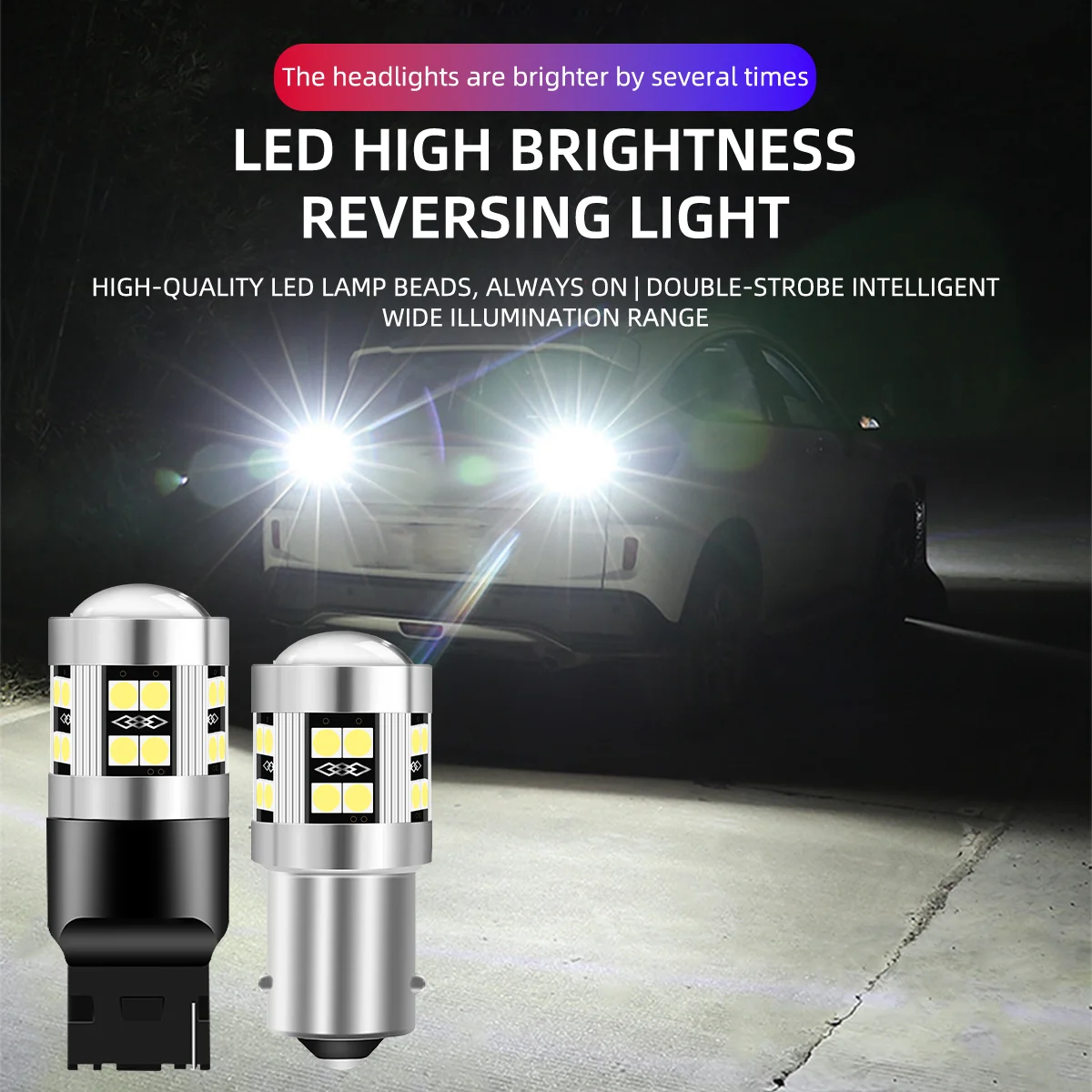 

KEVANLY 2PCS 12V 1156 BA15S T20 7440 Canbus LED Lens Reverse Light 3030 24SMD Backup Light For Car White Amber Color Car Blubs