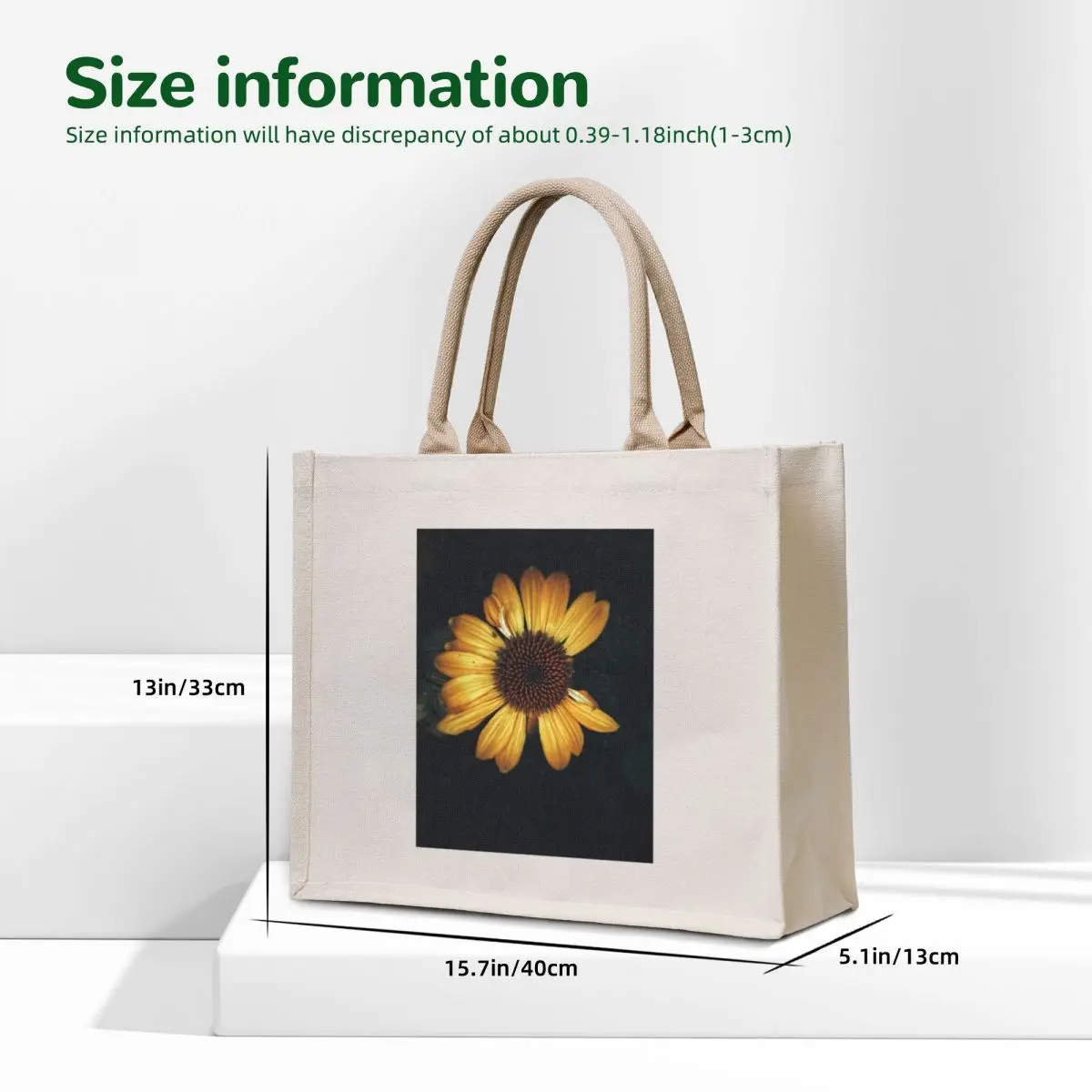 A mini yellow sunflower with aphid Tote Bag Canvas stote bag tote bags men canvas tote bags