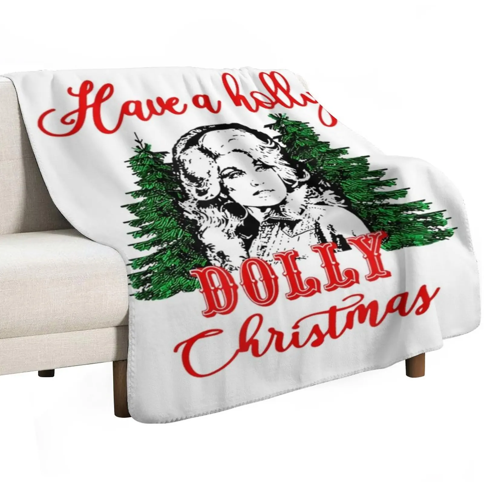 

Have A Holly Dolly Christmas Matching Family Pjs Xmas Tee Throw Blanket Giant Sofa Hair decorative Extra Large Throw Blankets