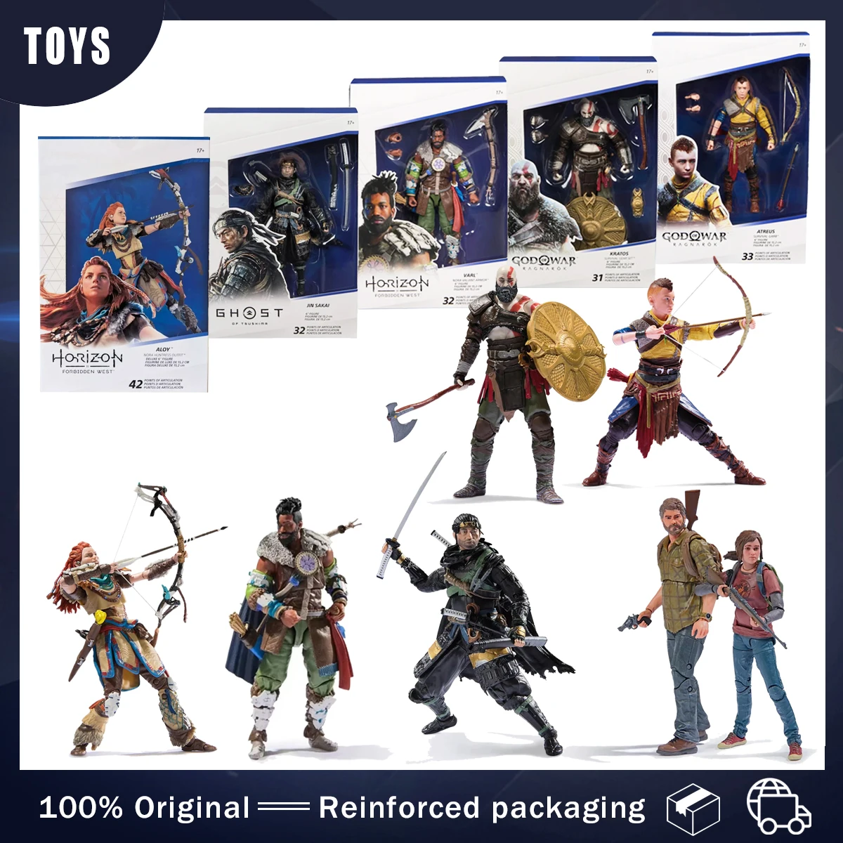 Ghost of Tsushima Jin Sakai Samurai The Last of Us Joel and Ellie God of War & Aloy Action Figure Collection Original Toys Gifts