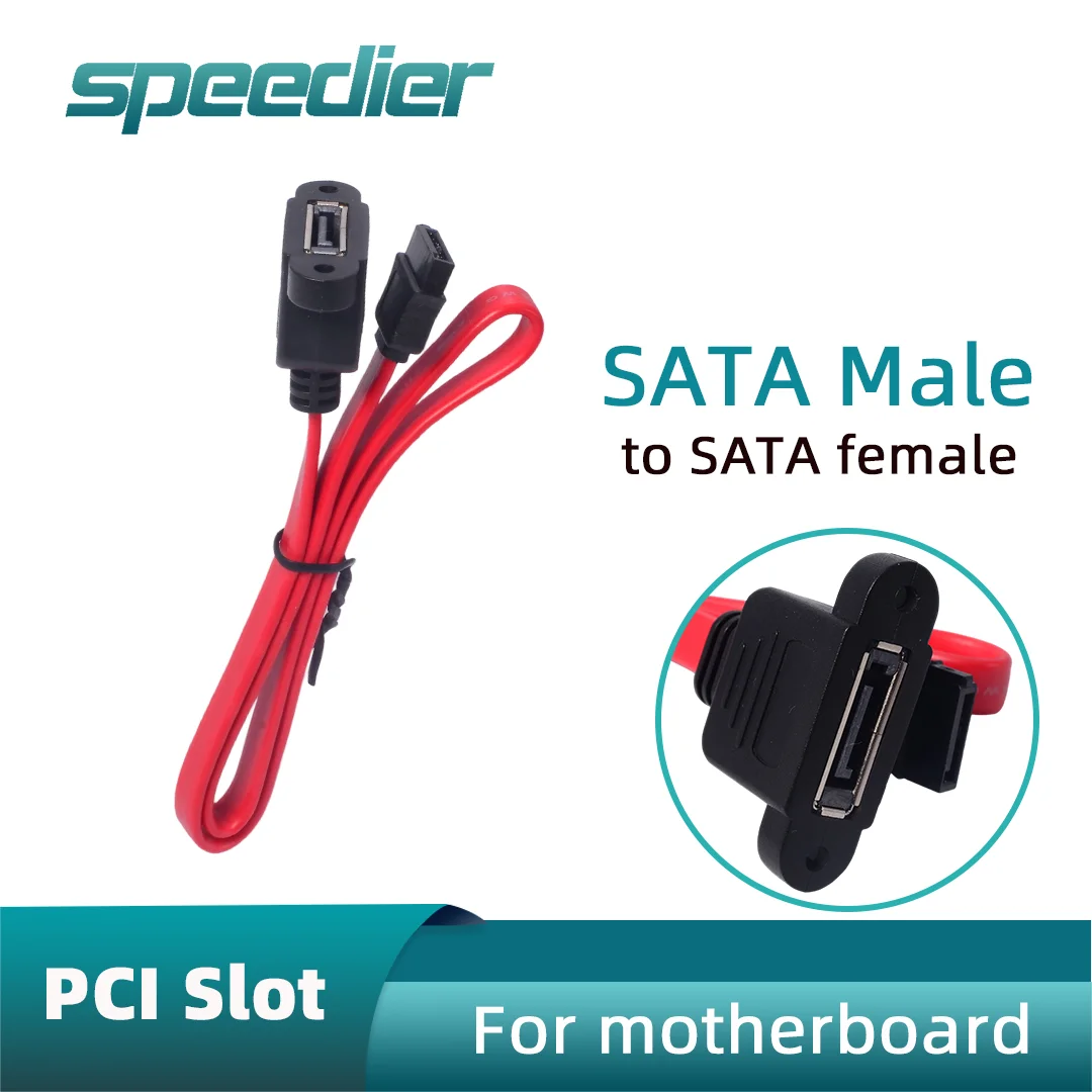 

SATA Male To SATA Female External PCI Slot Date Cable 45cm for Computer Case Baffle Internal Bracket for Motherboard 3Gbit/sec