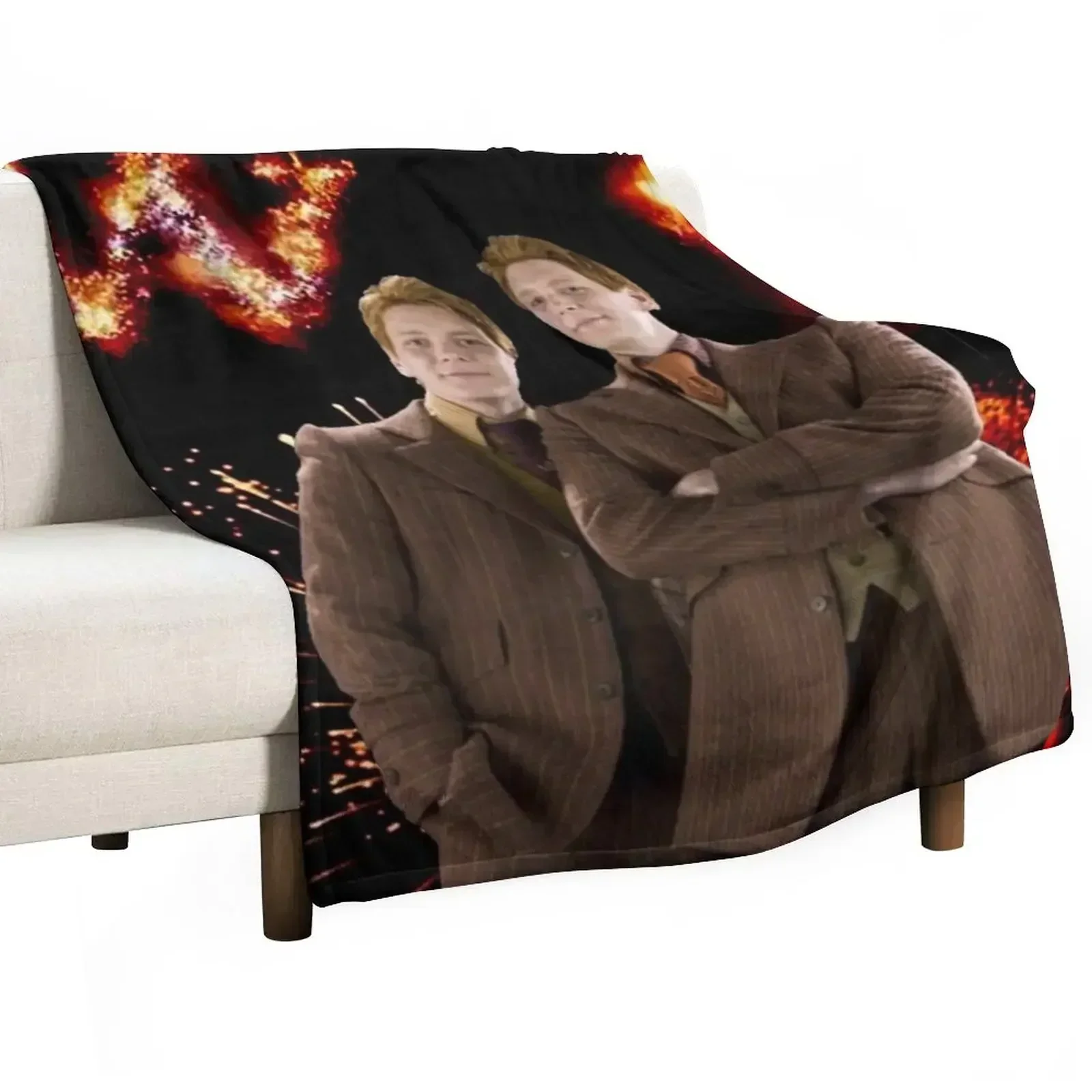 Fred and George Weasley Throw Blanket Bed Cute Plaid Moving Blankets