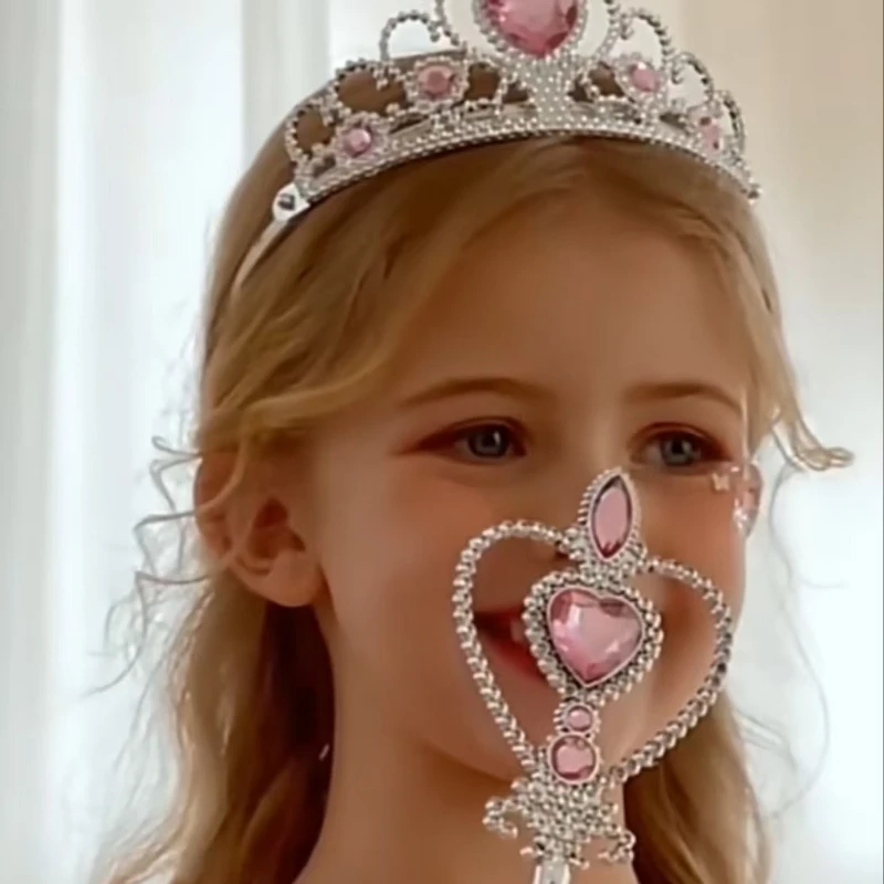 مينيسو أنيمي ديزني فروزن الأميرة ندفة الثلج تاج عصا سحرية بدلة الشعر اللعب إلسا آنا الدمى تأثيري الدعامة فتاة الاطفال الهدايا #3