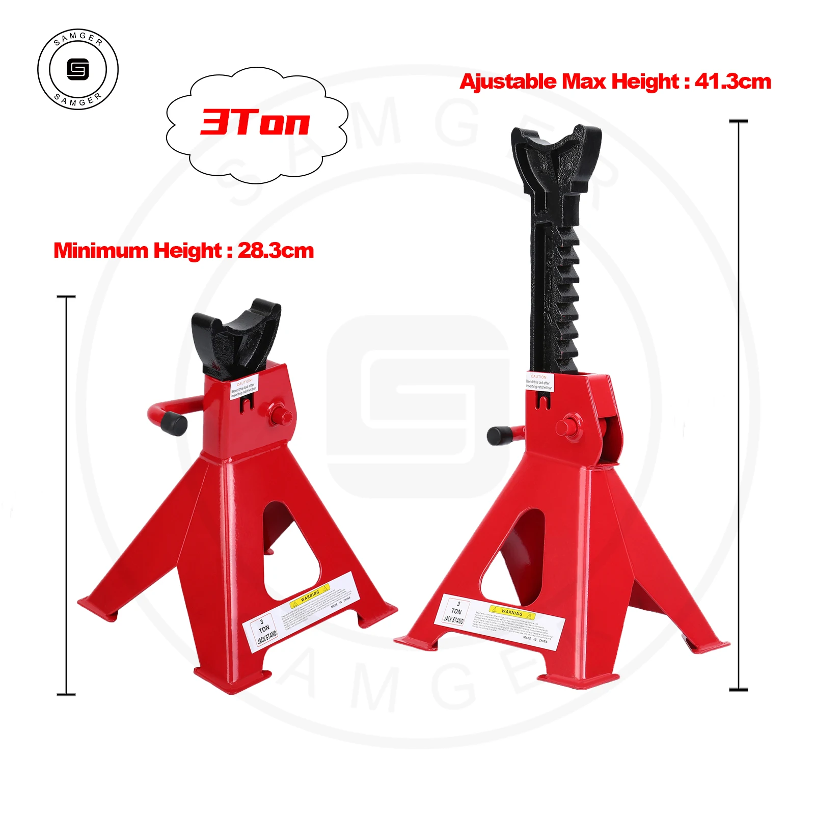 Samger-Support de cric de levage de roue de voiture à souder, Cric de sécurité pour réparation automatique, Support rapide, Cadre de support, Rouge, 2 pièces, 1 paire