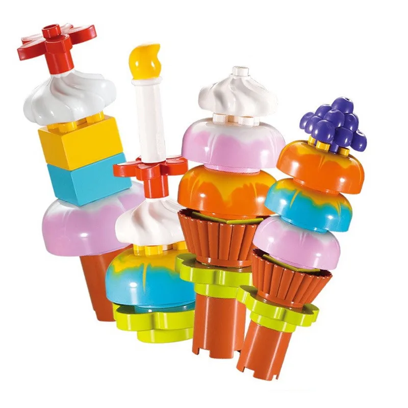 29pcs Friend Series Large Particle Building Blocks Kawaii DIY Creative Dream Ice Cream Bricks Set Toys For Girls Birthday Gift