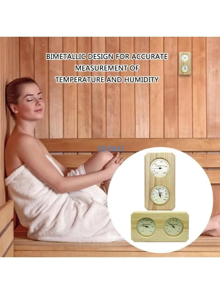 

E15A Measurement Meter Clear Scale Room Thermometer Hygrometer Gauge for Sauna Room