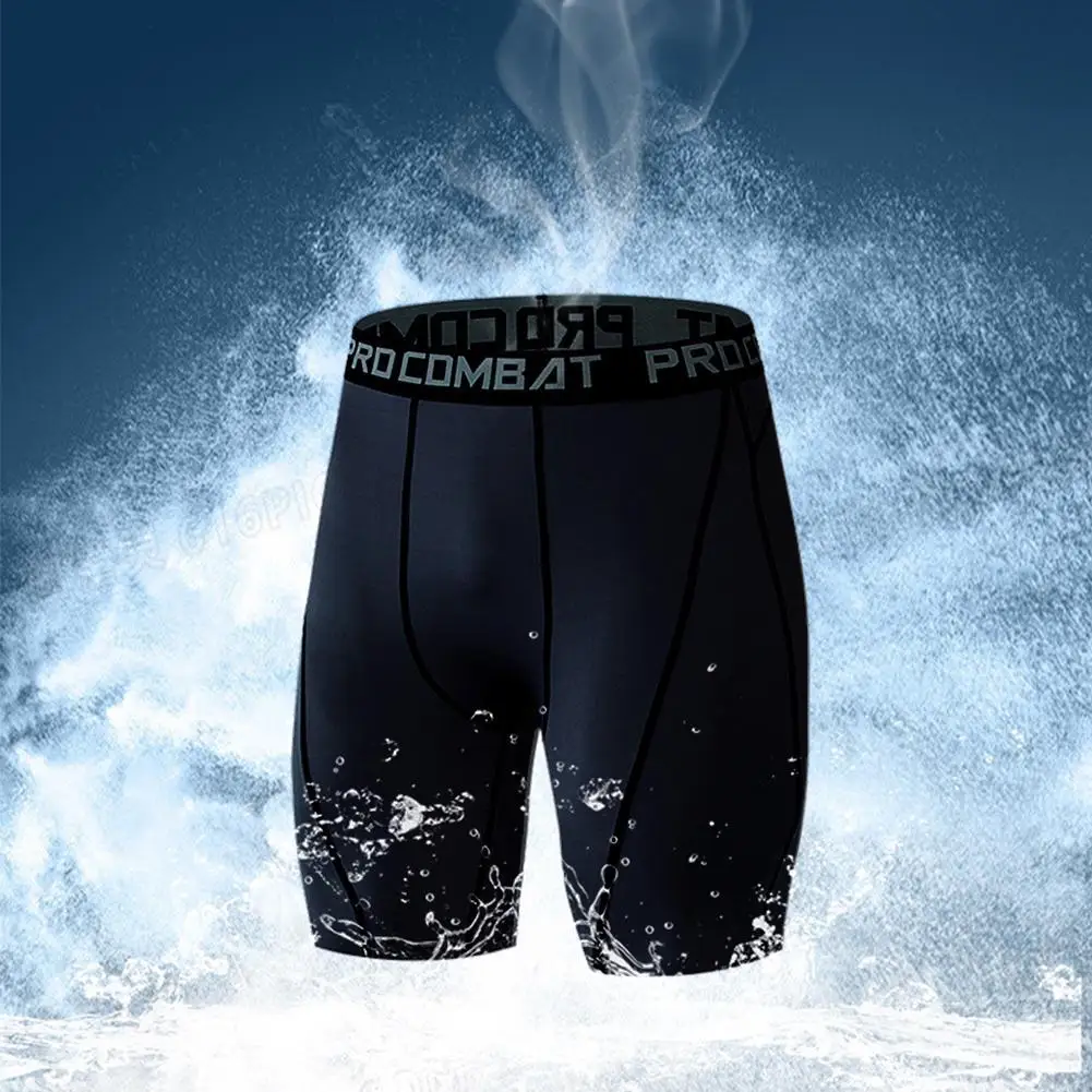 Pantalones cortos de culturismo para hombre, ropa interior de entrenamiento para Fitness, mallas elásticas de compresión, ajustadas