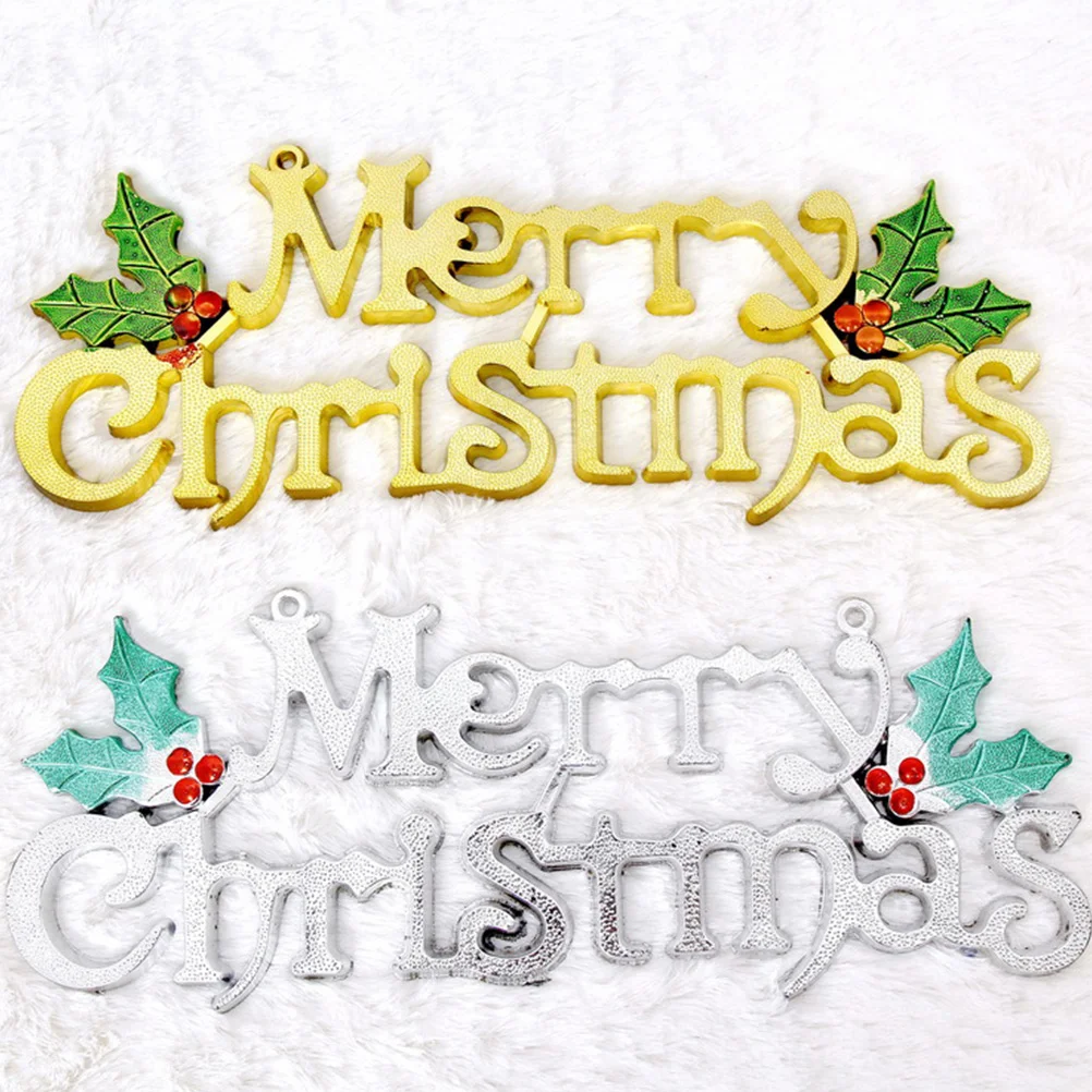 12 Pcs Plaque Christmas Letter Door Retro Decor Vintage Welcome Signs 15X55CM Plastic