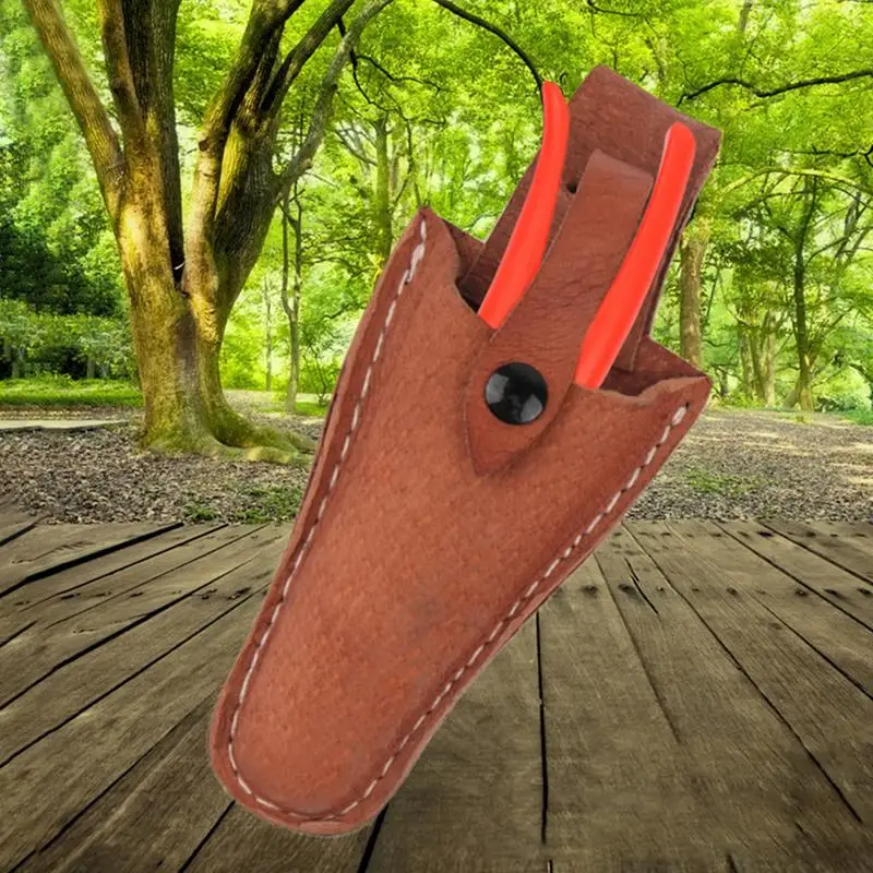 Gardening Scissors Bag Pruning Scissor Case Leather Sheath Portable Holster Cowhide Pruner Tool Bag For Pliers Pruning Shears