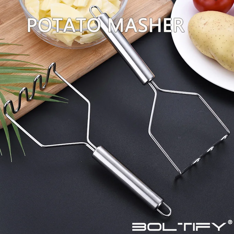 

Stainless Steel Potato Masher Manual Avocado Pumpkin Sweet Potato Masher Kitchen Gadget Creative Vegetable Food Mud Press Masher