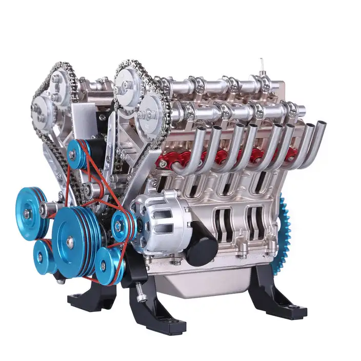 TECHING - 1: 3 Full Metal V8 Car Engine Model Kit 500+Pcs toyMechanical Science Physics Educational Experiment Toy Gift