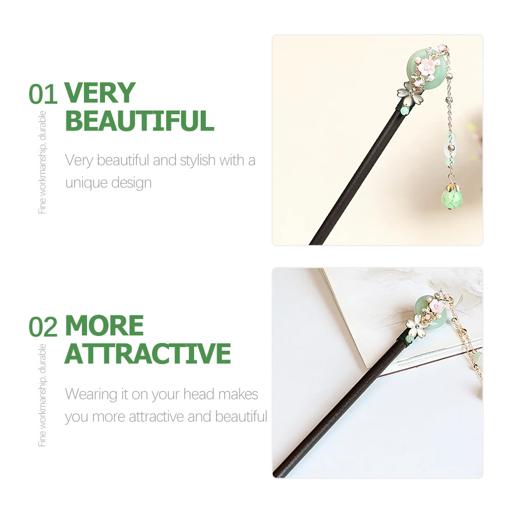 

2pcs Ebony Hairpin Chinese Style Chopstick for Buns Traditional Wood Hair Stick Hairpin Accessories