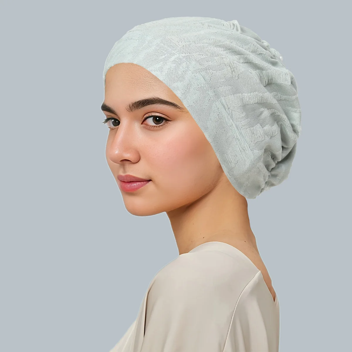 Fashion Solid Colors Hole Head Wrap Sleeping Cap Muslim Women Inner Hijab Hat Beanies Bonnet Slouchy Baggy Hair Loss Headband