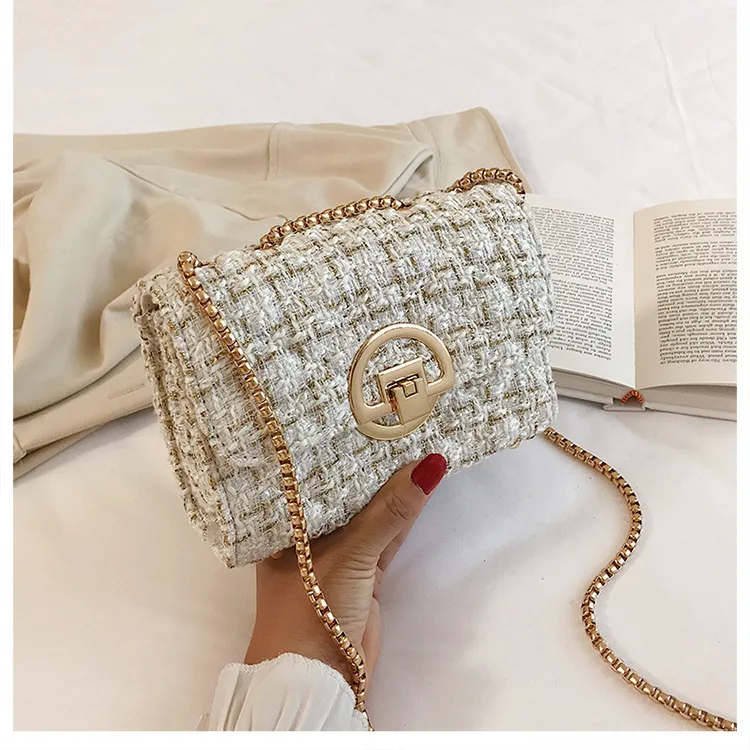 New Arrivals Fashion Chain One Shoulder Crossbody Bag Woven Bag for Women