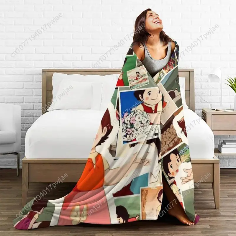 Heidi The Girl Of The Alps Blanket Flannel Summer Portable Ultra-Soft Throw Blanket for Home Travel Quilt Custom blankets