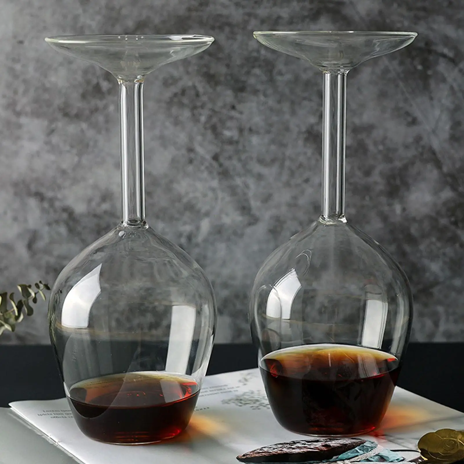 400ml Inverted Wine Glass Modern Long Stem Red Wine Cup Hot Cold Upside Down Wine Glasses Unique Gift For Wine Lovers