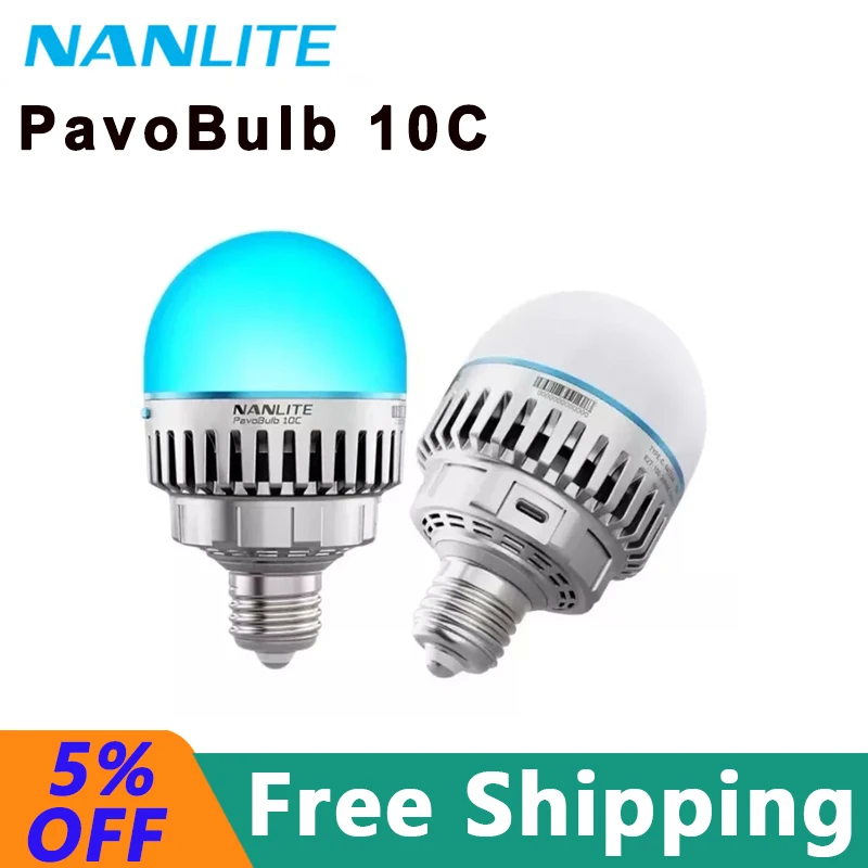 

Nanlite PavoBulb 10C RGB Light bulb 10W Atmosphere Fill Light with Special Effects for Video Studio Movie Photography Light