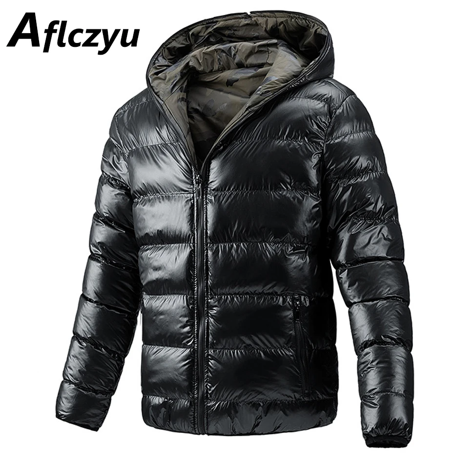 Winter Camo Parkas Men Thick Jackets Fashion Two Sides Jacket Slim Fit Coats Male Outerwear Warm Jackets Windbreaker