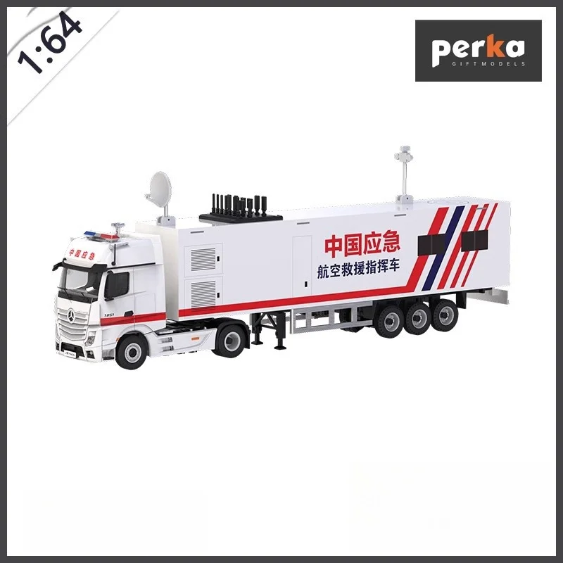 Perka1:64 coche modelo estático camión de aleación simulado comando de emergencia vehículo de seguridad motor de bomberos edición limitada juguetes para niños