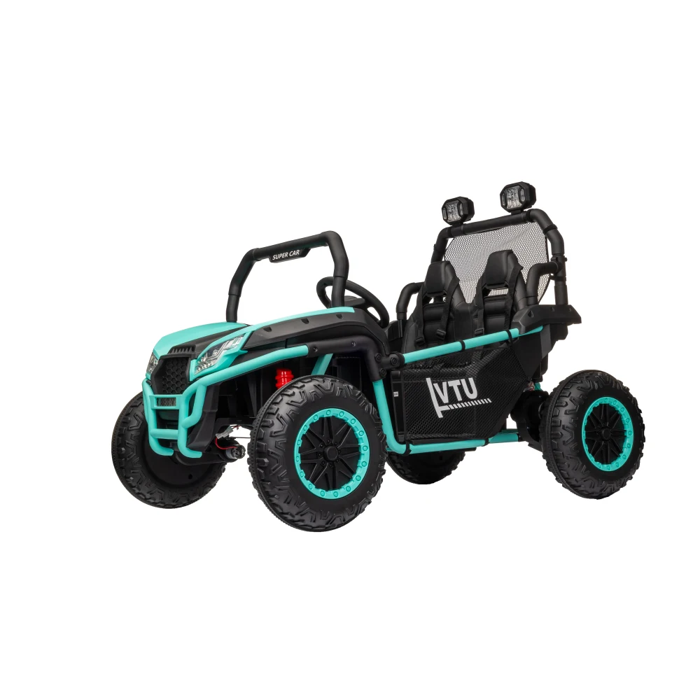 24 Volt Ride on Toys with Remote, Metal Frame Electric Powered off-Road UTV with 2 XL Seater, 4x200W 5MPH Max, 4WD/2WD