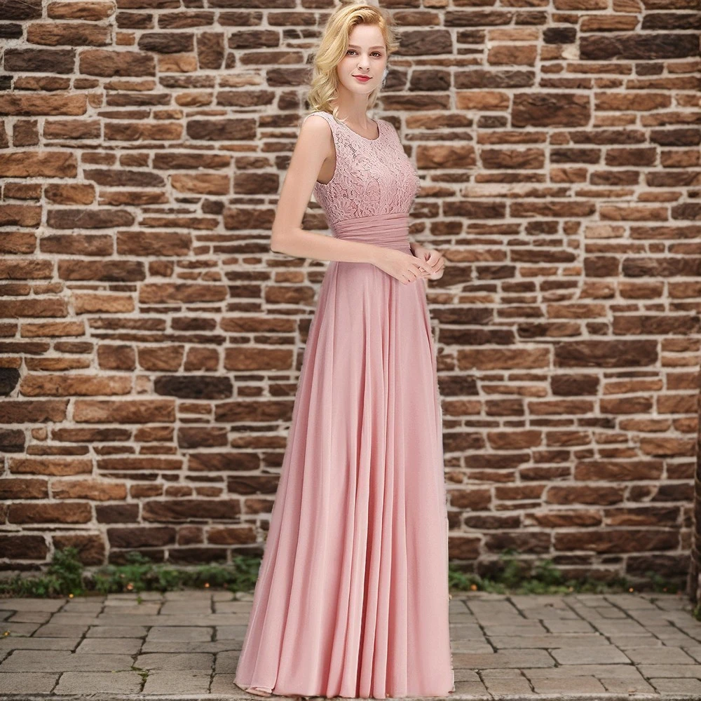 Romantic Pink Lace Prom Dress with V-Back & Flowy A-Line Skirt, Elegant Lace Bodice for Homecoming Dance and Formal Events