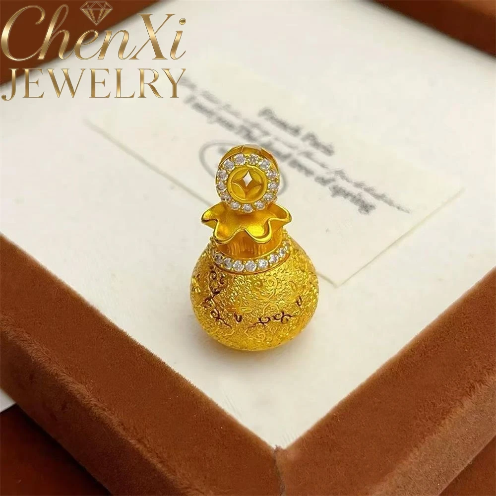 

Sand Gold Three-dimensional Pointed Diamond Money Bag Pendant Luxury Quality Fine Fashion Jewelry Exquisite Elegant Popular Gift