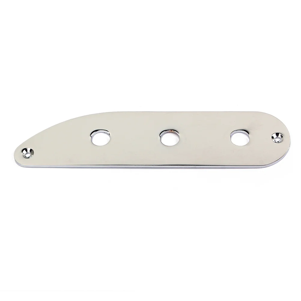 3 Holes Metal Electric Guitar Bridge Control Plate TL Style Bass Guitar GE214 (Silver)