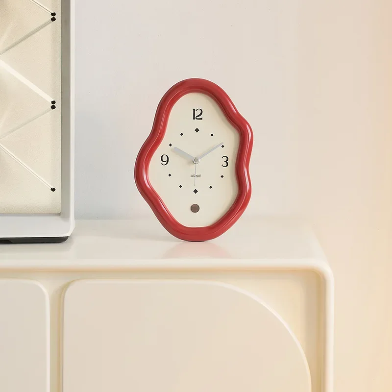 Simple desktop ornament, home cream wind clock, living room entrance TV cabinet, high-end decoration