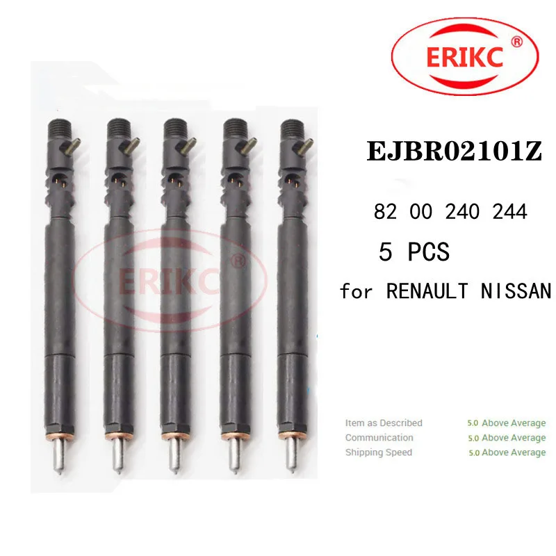 ERIKC 5 PCS EJBR02101Z Diesel Engine Parts Injector EJBR 021 01Z for RENAULT 8200240244 FOR NISSAN KUBISTAR /RENAULT CLIO,KANGOO