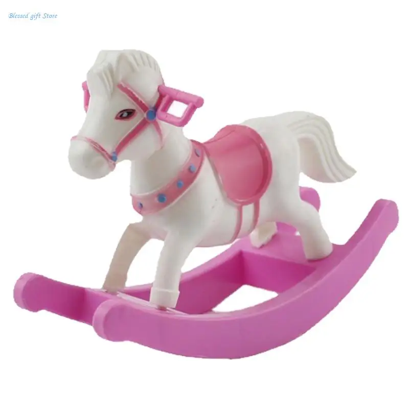 Rocking Horse Mini Intellectual Development Models Pretend for Play House Safety Plastic Holiday Gifts for Boy Chil