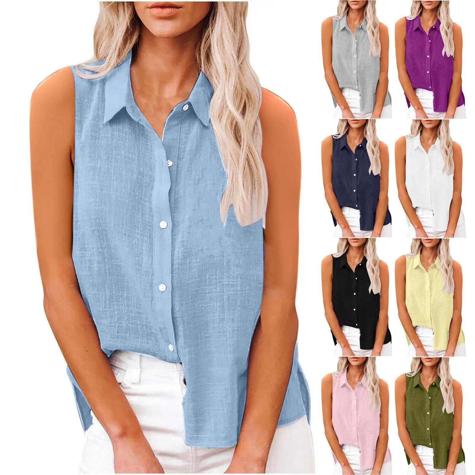 

Summer 2025 Women's Button-Up Collar Svel irt European Sle Thin Material Pure Color Easy Care Chinese Origin