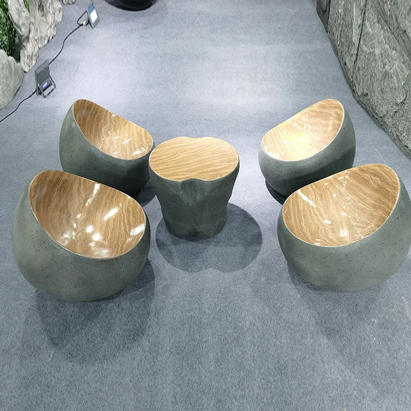 Suministros de jardín Muebles para el hogar Asientos de paisaje interiores al aire libre de fibra de vidrio