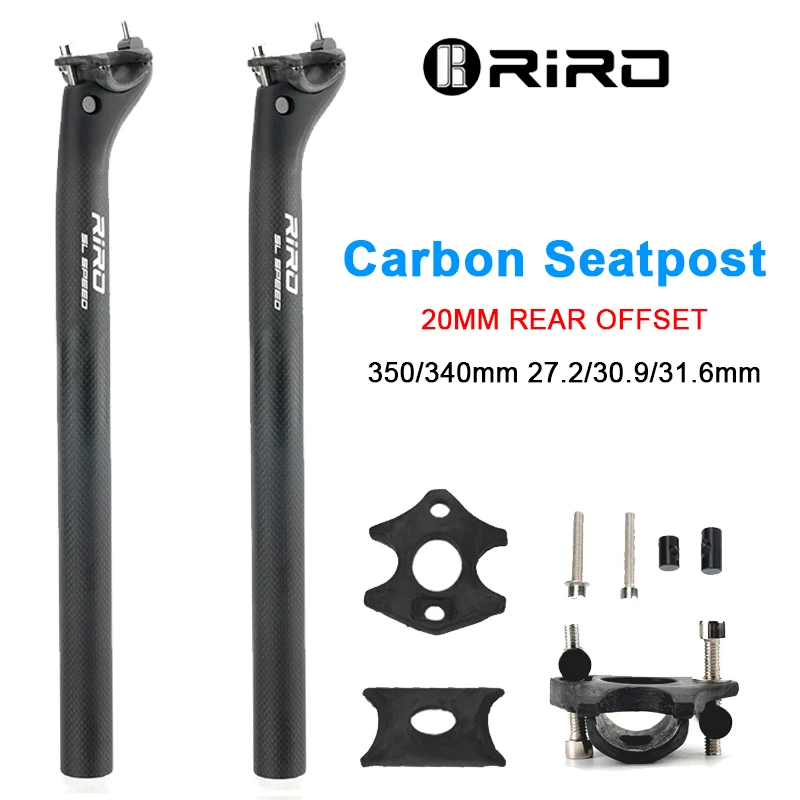 

RIRO Road Bike Seatpost Carbon Offset 20mm MTB seatpost 27.2/30.9/31.6mm Bicycle Seat Tube Ultralight Mountain Bike Seat Post