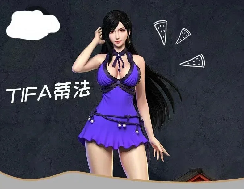 Disfraz de Cosplay de Tifa Lockhart de Final Fantasy VII Remake 2026 para Mujer Adulta, Vestido Azul para Fiesta, Halloween, Carnaval