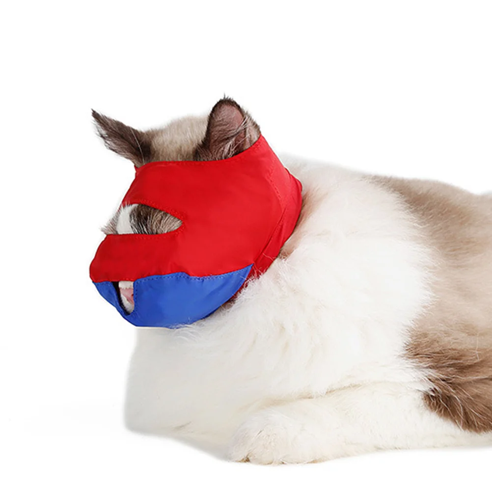 

Pet Cat Muzzle Nylon Red Blue Anti Bite Bath Grooming Treatment Travel Pet Supplies Cat Muzzle Cats Grooming Supplies
