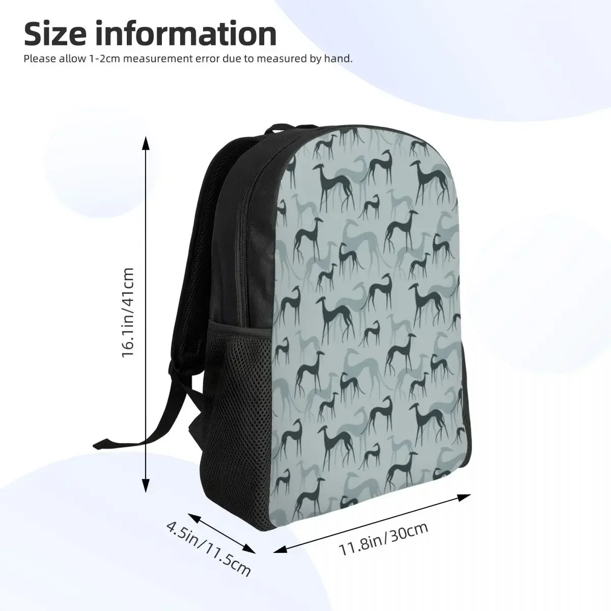Customized Greyhound Galgos Dog Backpack Men Women Casual Bookbag for School College Whippet Sighthound Bags