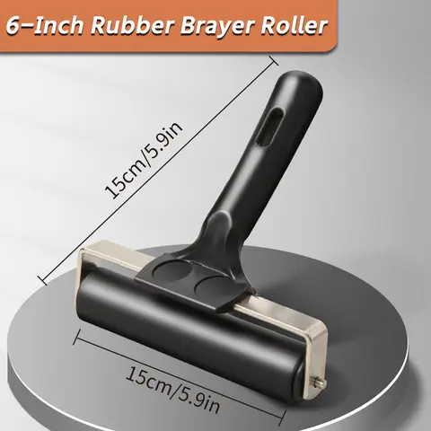 1 PC 2.2 "/3.9"/5.9 "/7.6" ยาง Brayer Roller สําหรับภาพพิมพ์,กาว,แกะสลัก,วอลเปเปอร์สําหรับพิมพ์บล็อกหมึก,หัตถกรรมปั๊ม