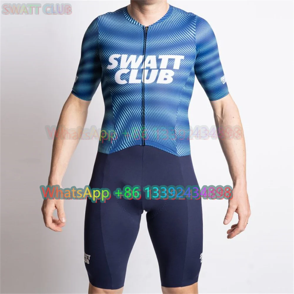 SWATT CLUB Triathlon Bodysuit Men Cycling Quick Dry Jumpsuit Road BikeTrisuit skinsuit Bicycle Equipment Mono Ciclismo Hombres