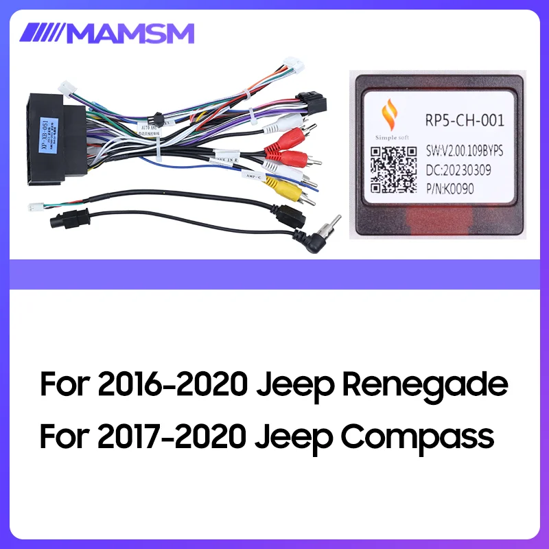 

Адаптер-кабель MAMSM 16Pin с декодером Canbus для Android автомагнитол, совместимый с Jeep Compass Renegade 2016-2020