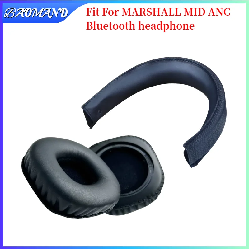 

BAOMAND Ear Pads For MARSHALL MID ANC Bluetooth Headphones Replacement Soft Foam Cushion Sponge Pad Leather Earmuffs